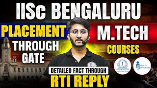 IISc Bengaluru Placement of MTech Through GATE  RTI Official Reply [upl. by Eberly]