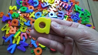 Learning ABC Letter Alphabets bucket full of fridge letters for kids [upl. by Athenian]