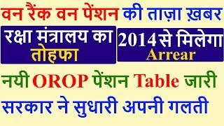 OROP LATEST NEWS TODAY  2014 से मिलेगा OROP ARREARS  सरकार ने सुधारी गलती जारी की नयी OROP TABLE [upl. by Belita580]