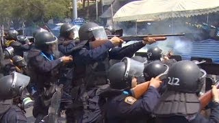 Protestors open fire on Thai security forces [upl. by Akinert]