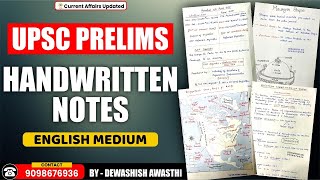 UPSC Handwritten Notes For Prelims  UPSC Prelims CSE  By Dewashish Sir [upl. by Yerfoeg]