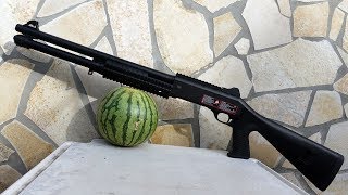 SOFTAIR SHOTGUN Set für ANFÄNGER  Review und Test schießen vs Wassermelone  Nuprol mit Hülsen [upl. by Sanfo]