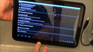 ClockworkMod Recovery on Motorola Xoom [upl. by Arodasi206]