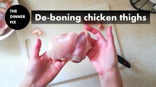 Cooking 101 How to debone chicken thighs [upl. by Ahter746]