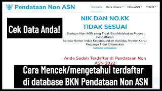 Cara Mencek dan mengetahui terdaftar di database BKN Pendataan Non ASN di Tahun 2024 [upl. by Anerda845]