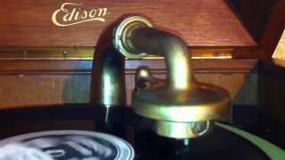 Thomas Edison History Diamond Disc Record Player Phonograph O Sole Mio [upl. by Alf]