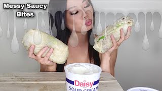 CHIPOTLE BURRITO MUKBANG messy  Eating Sounds ASMR [upl. by Hrutkay]