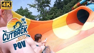 Cutback POV 4K 60FPS Water Country USA ProSlide Rocket Blast Water Coaster  NonCopyright [upl. by Finnie]