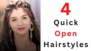 4 Simple amp Quick Open Hairstyles  Party Hairstyles  Simple Hairstyles [upl. by Theall218]