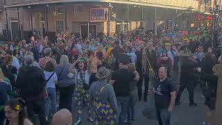 preMardi Gras parade on Bourbon Street New Orleans 2nd February EarthCam Bourbon Street cam [upl. by Eeryk]