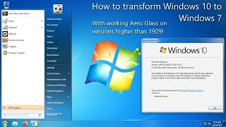 How to make Windows 10 look like Windows 7 with working Aero Glass [upl. by Okiron]