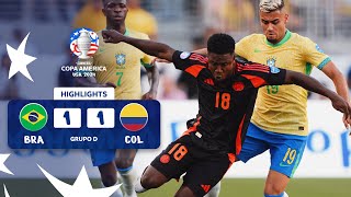 BRASIL 11 COLOMBIA  HIGHLIGHTS  CONMEBOL COPA AMÉRICA USA 2024™ [upl. by Pippas900]