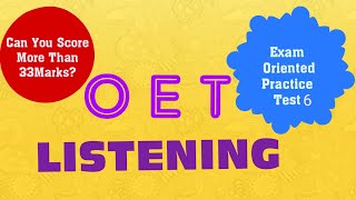 OET Listening sample for Nurses Exam oriented OET ListeningTest 6 OET Listening practice test 20 [upl. by Hosea985]