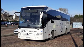 Rail Replacement Merlin Travel Mercedes Tourismo M600 RLN exBV66 GVO [upl. by Nevla]