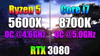 Ryzen 5 5600X OC 46GHz vs Core i7 8700K OC 50GHz  PC Gaming Tested [upl. by Eglantine621]