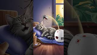 Cat Safe from Mosquitoes 🐾🦟shorts youtubeshorts cat woofmix [upl. by Eimaj]