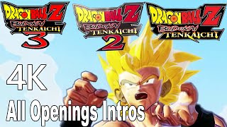 Dragon Ball Z Budokai Tenkaichi All Openings Intros 4K [upl. by Acirej]