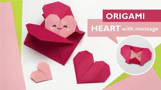 Easy Origami HEART BOX with message [upl. by Fishbein354]