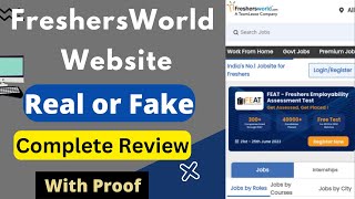 FreshersWorld Real or Fake  FreshersWorld Review  FresherWorld Work From Home Jobs Reality [upl. by Enelyar]