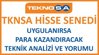 TEKNOSA İÇ VE DIŞ TİCARET AŞ TKNSA HİSSE SENEDİ TEKNİK ANALİZİ VE YORUMU  TKNSA BORSA hisse [upl. by Nemracledairam]