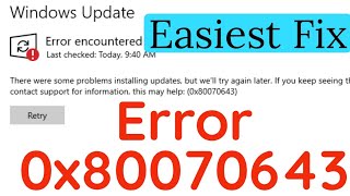 How To Fix Error 0x80070643 If Recovery Partition is Enlarged But Windows 1011 fails to update [upl. by Odlabu225]