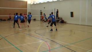 Hartlepool Volleyball Clubs Division 1 side in blue take on Middlesbrough College 30th Jan 2014 [upl. by Harutak]