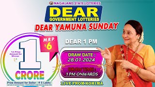 DEAR 1 PM YAMUNA SUNDAY WEEKLY DRAW DATE 28012024 NAGALAND STATE LOTTERIES [upl. by Ralli]