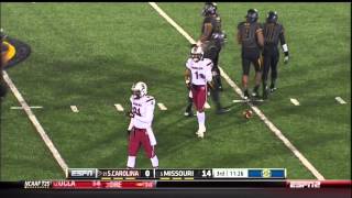 2013 USC vs Missouri  Dylan Thompson to Connor McLaurin to Damiere Byrd 22 Yd Reception [upl. by Chevalier865]