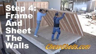 How To Frame And Sheet The Walls For A Tall Barn And Deluxe Gable Roof Shed [upl. by Boonie]