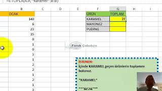 Excel ETOPLA  SUMIF  Joker karakterli kullanımı [upl. by Ume]