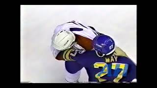 NHL Oct 16 1991 Montreal Canadiens v Buffalo Sabres melee x2 Clips Shayne Corson v Brad May [upl. by Lehcar]