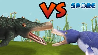 Megalodon vs Deinosuchus  Underwater Dino Faceoff S1E5  SPORE [upl. by Whitelaw]