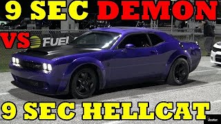 950 HP DEMON vs 1000 HP HELLCAT  14 mile Drag Race  Road Test TV® [upl. by Etnoek]