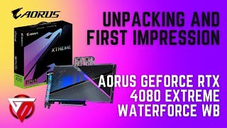 Gigabyte Aorus GeForce RTX 4080 Extreme Waterforce Unpacking and first Impression [upl. by Esorrebma]