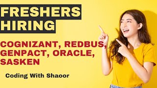 COGNIZANT REDBUS Hiring  OFF Campus Drive 2024 2023 2022 2021 Batch Hiring  Fresher Jobs [upl. by Ayama976]