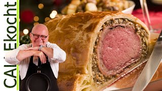 Rinderfilet Wellington Lecker amp rosa gebraten im Blätterteig Rezept [upl. by Myriam]