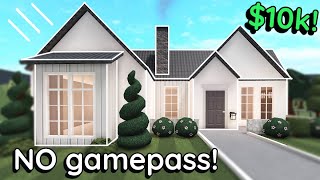 10k NO GAME PASS Modern Bloxburg House Build Exterior Tutorial WITH VOICE [upl. by Nrehtac]