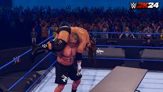 WWE 2K24 Brock Lesnar VS Triple H  No Holds Barred Wrestlemania 25 [upl. by Eimrots673]