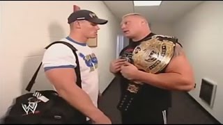 Brock Lesnar Speaks To John Cena Backstage WWE SmackDown 30 October 2003 [upl. by Aneryc]