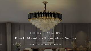 Black Mamba Chandelier by Harold Premium Lights [upl. by Ynnij]