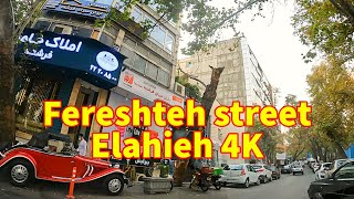 Driving on Fereshteh street  Elahieh  Tehran 4K [upl. by Lap]