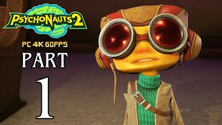 PSYCHONAUTS 2 Walkthrough PART 1 PC Gameplay No Commentary  4K 60ᶠᵖˢ ✔ [upl. by Akinak]