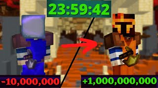 Turning 0 Coins Into 1 Billion In under 24 Hours On A new Profile Ep1 Hypixel Skyblock [upl. by Ynhoj]