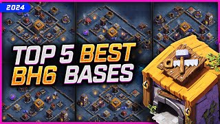 NEW BEST BH6 BASES Stage 12 😍 TOP 5 Builder Hall 6 Base Links for 2024  Clash of Clans [upl. by Catherine]