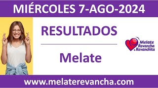 Resultado del sorteo Melate del miercoles 7 de agosto de 2024 [upl. by Eduam551]