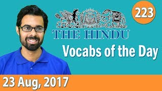 ✅ Daily The Hindu Vocabulary 23 Aug 2017  Learn 10 New Words with Tricks  Day223 [upl. by Kcirddot13]