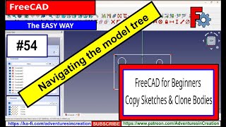 FreeCAD for Beginners 54 Copying Sketches and Bodies freecad cad makers design [upl. by Nosidam761]