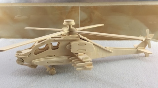 DIY Miniature Apache  3D Wood Craft Construction Kit [upl. by Costanza238]