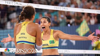 Brazil wins first womens beach volleyball gold since 1996  Paris Olympics  NBC Sports [upl. by Purse760]