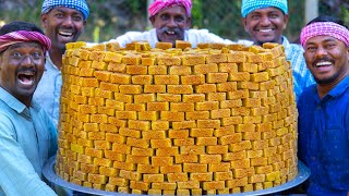 1000 MYSORE PAK  Traditional Mysore Pak Recipe Cooking in Village  Quick amp Easy Sweet Recipe [upl. by Fotina]